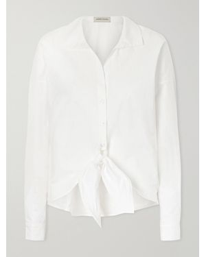 ANDRES OTALORA Luz Envolvente Knotted Cotton Shirt - White
