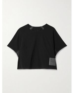 adidas Originals Y-3 Cropped Appliquéd Recycled-Mesh T-Shirt - Black