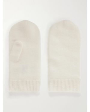 Lisa Yang Brushed-Cashmere Mittens - White