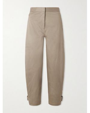 Proenza Schouler Serene Cotton-Blend Twill Tapered Trousers - Natural
