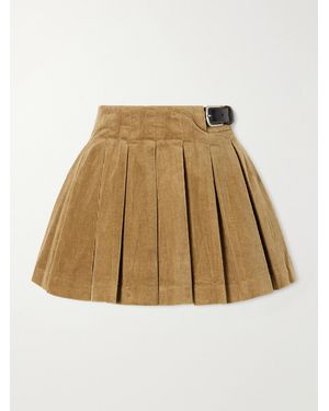 Sea Garrett Pleated Stretch-Cotton Corduroy Mini Skirt - Natural