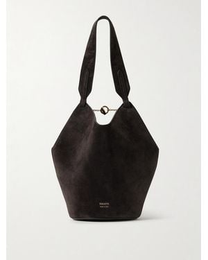 KHAITE Lotus Mini Tote Aus Veloursleder - Schwarz