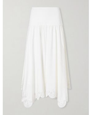 Jonathan Simkhai Heaven Embroidered Linen-Blend Midi Skirt - White