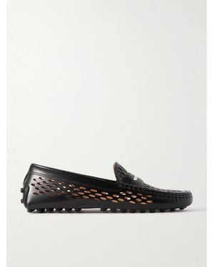 Tod's Loafers Aus Leder Mit Cut-Outs - Schwarz