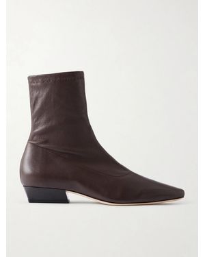 STAUD Wally Leather Ankle Boots - Brown