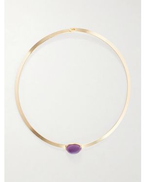 Jennifer Behr Elaine-Plated Amethyst Necklace - White