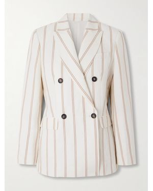 ベスト・ジレ BRUNELLO CUCINELLI Double-breasted hemp and linen blazer BRUNELLO CUCINELLI Double-breasted hemp and linen-blend