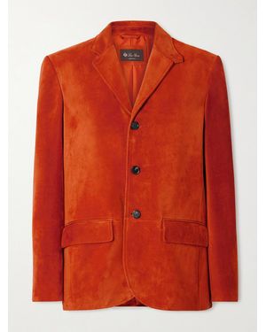 Loro Piana Norick Paneled Suede Blazer - Red