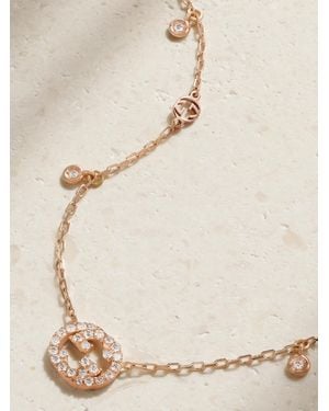 Gucci Interlocking G 18-Karat Rose Diamond Necklace - Natural