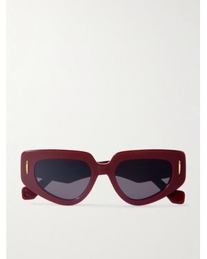 Loewe Anagram Cat-Eye Acetate Sunglasses - Red