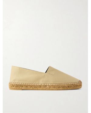 Saint Laurent Embroidered Canvas Espadrilles - Natural