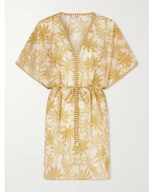 Eres Péninsule Printed Cotton-Voile Mini Dress - Metallic