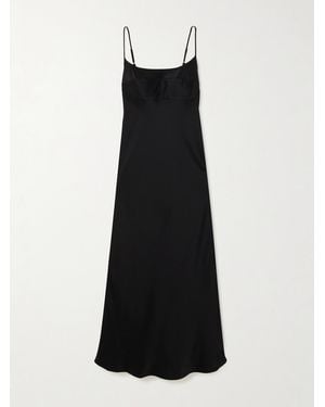 Theory Satin Midi Dress - Black
