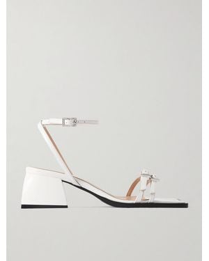 NODALETO Bulla Laetitia Crystal-Embellished Leather Sandals - White