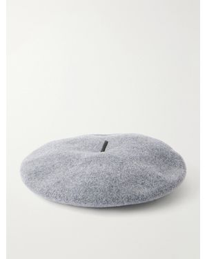 Brunello Cucinelli Embellished Wool-Felt Beret - Grey