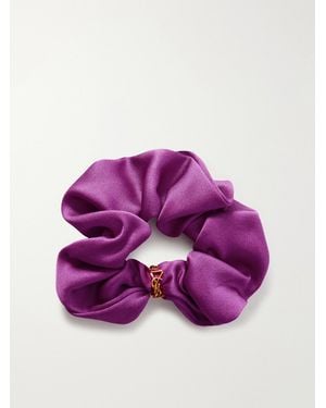 Saint Laurent Embellished Silk-Satin Hair Tie - Lila