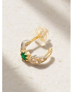Pascale Monvoisin Adele N°1 9-Karat, Sterling, Emerald And Diamond Single Earring - Natural