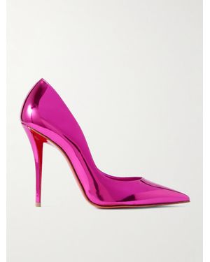 Christian Louboutin Miss Z 100 Mirrored-Leather Court Shoes - Pink