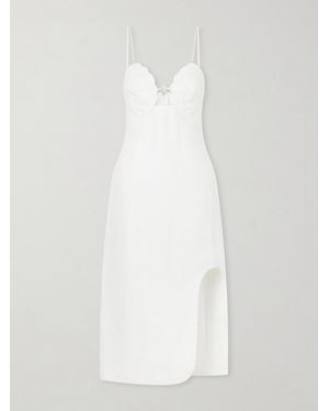 FARM Rio Linen Midi Dress - White