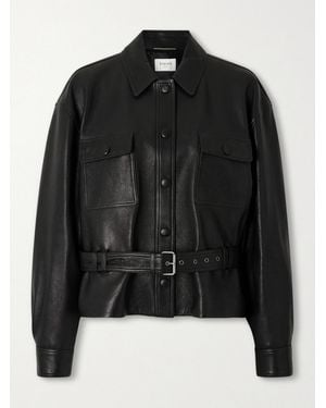 Saint Laurent Belted Leather Jacket - Black