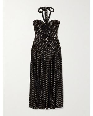 Zimmermann Daylight Cutout Fil Coupé-Voile Halterneck Midi Dress - Black
