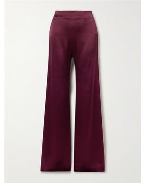 Galvan London Sister Moon Satin Wide-Leg Trousers - Red