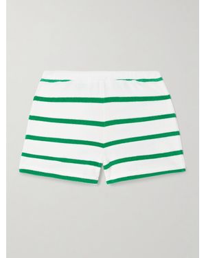 La Ligne Shorts Aus Gestreiftem Frottee Aus Einer Baumwollmischung - Grün