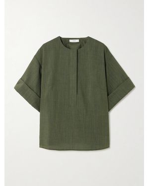 JOSEPH Yani Wool-Twill Blouse - Green