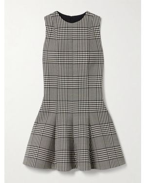 Brandon Maxwell The Sophie Prince Of Wales Checked Wool-Tweed Mini Dress - Grey