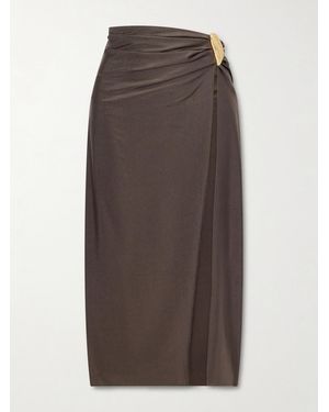 Jonathan Simkhai Eiana Stretch Satin-Jersey Coverup - Brown