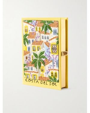 Olympia Le-Tan Costa Del Sol Appliquéd Embroidered Canvas Clutch - Metallic