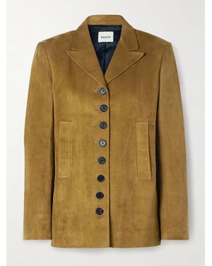 KHAITE Saraphina Suede Jacket - Green
