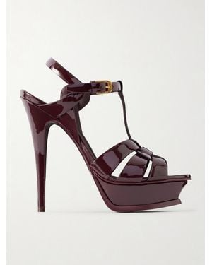 Saint Laurent Cassandra Leather Sandals - Pink