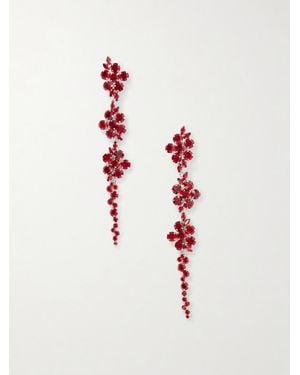 Simone Rocha Floral Drip Crystal-Embellished-Tone Earrings - White
