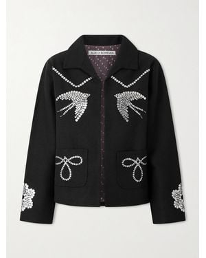 Alix Of Bohemia Francis Lovebird Embellished Silk Jacket - Black
