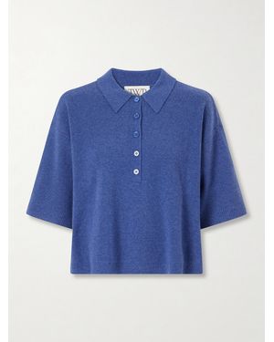 Twp Cashmere-Knitted Polo Shirt - Blue