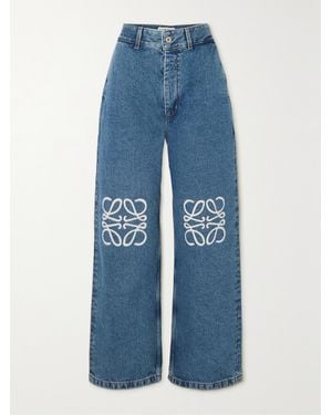 Loewe Anagram Cropped Jeans - Blue