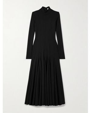 Salon 1884 Elodie Wool-Blend Jersey Turtleneck Midi Dress - Black