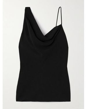 Dries Van Noten Asymmetric Draped Crepe Top - Black