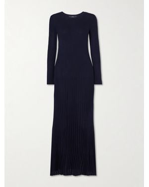 arch4 Fliss Maxikleid Aus Geripptem Biokaschmir - Blau