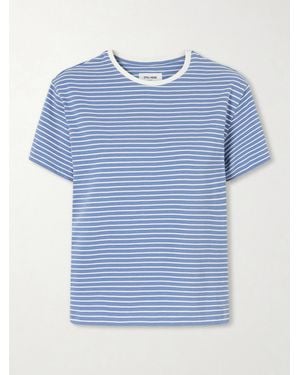 Still Here Striped Cotton-Jersey T-Shirt - Blue