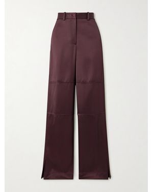 Jil Sander Satin-Twill Straight-Leg Pants - Purple
