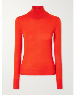Carolina Herrera Wool And Silk-Blend Turtleneck Sweater - Red