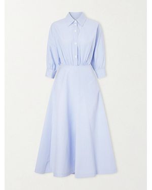 Altuzarra Striped Cotton-Poplin Midi Dress - Blue