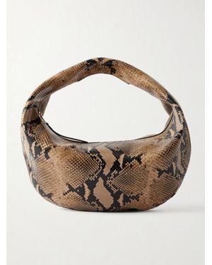 KHAITE Olivia Medium Snake-Effect Leather And Suede Bag - Metallic