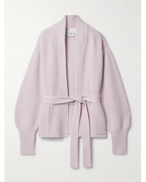 Sa Su Phi E.R. Cardigan Aus Einer Gerippten Merinowoll-Kaschmirmischung Mit Bindegürtel - Pink