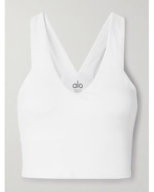 Alo Yoga Real Sport-Bh Aus Airbrush-Material - Weiß