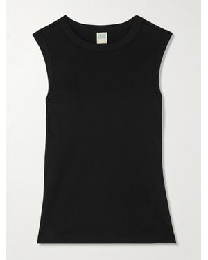 Flore Flore Esmé Ribbed Organic Cotton-Jersey Tank - Black