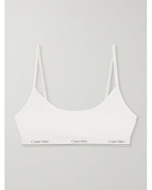 Calvin Klein Sienna Cotton-Blend Balconette Bra - White