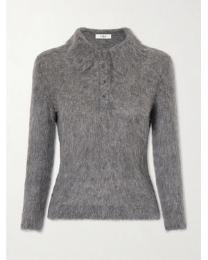 Chloé Alpaca-Blend Polo Sweater - Gray